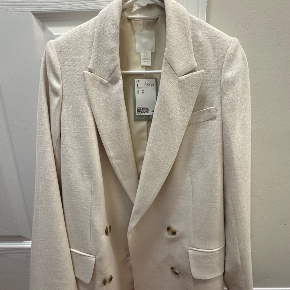 H&M Cream Sport Coat Classic Fit